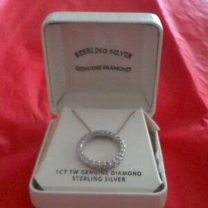 Diamond Open Circle Diamond Pendant with chain